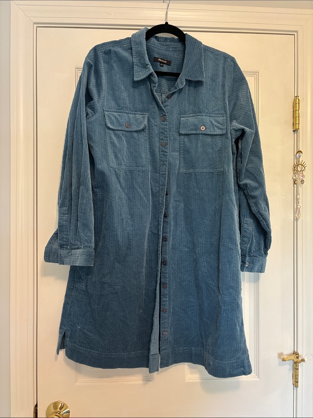 Madewell Sky Blue Ribbed Knit Midi Dress